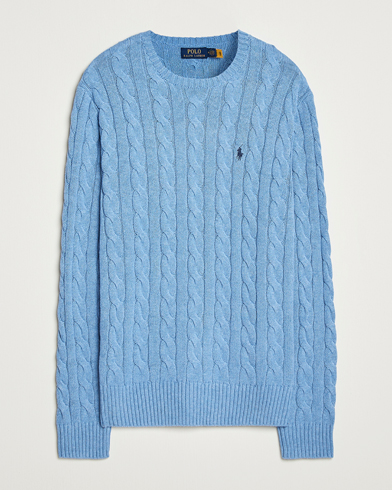 Polo Ralph Lauren Cotton Cable Pullover Soft Royal Heather – Blu