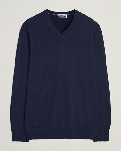 Charles Tyrwhitt Pure Merino V-Neck Jumper Navy – Blu