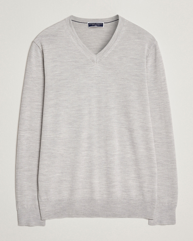 Charles Tyrwhitt Pure Merino V-Neck Jumper Silver Grey – Grigio