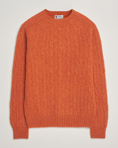 Morris Brushed Cable Sweater Orange – Arancione