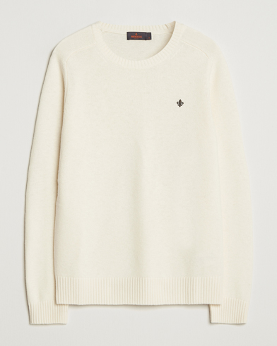 Morris Hertford Lambswool Merino Crew Neck Off White – Bianco