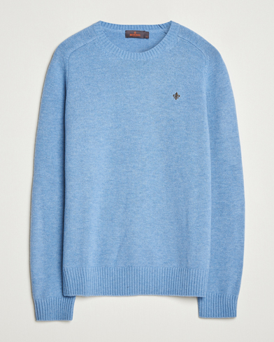 Morris Hertford Lambswool Merino Crew Neck Light Blue – Blu