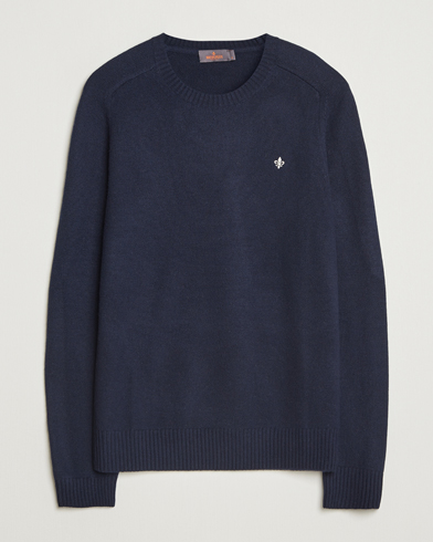 Morris Hertford Lambswool Merino Crew Neck Navy – Blu