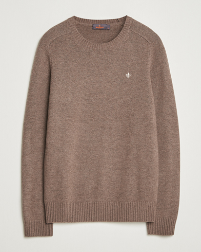 Morris Hertford Lambswool Merino Crew Neck Brown – Marrone