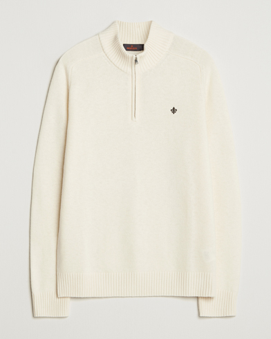 Morris Hertford Lambswool Merino Half Zip Off White – Bianco