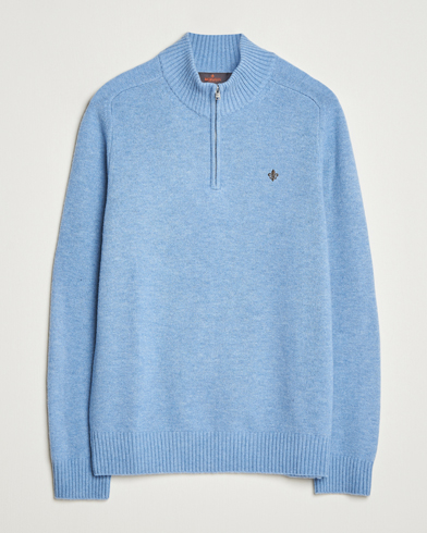 Morris Hertford Lambswool Merino Half Zip Light Blue – Blu