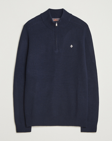 Morris Hertford Lambswool Merino Half Zip Navy – Blu