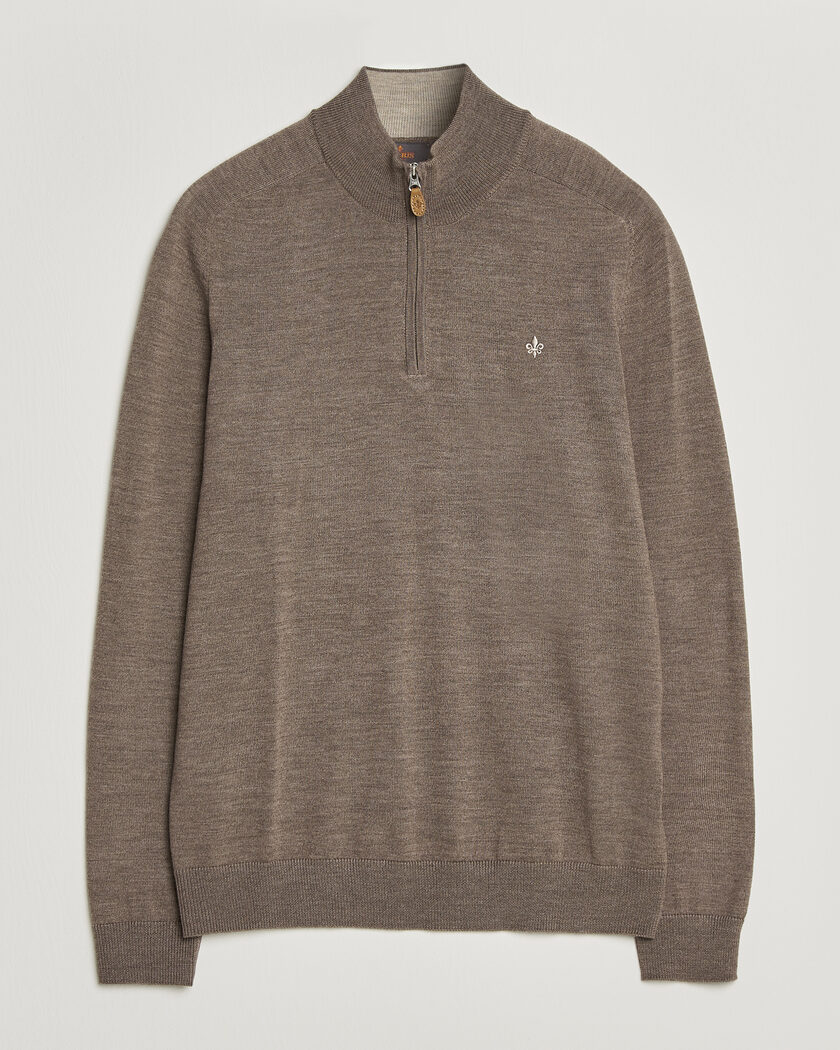 Morris John Merino Half Zip Brown – Marrone