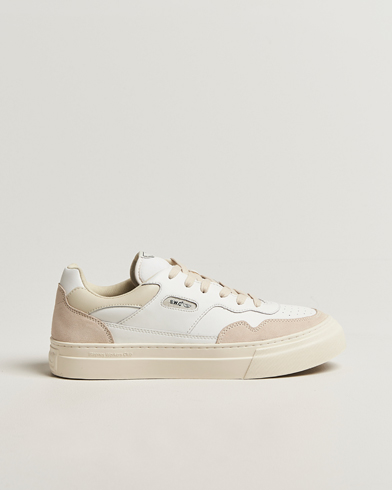 Stepney Workers Club Pearl Leather/Suede Mix Sneaker Spring White – Bianco