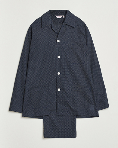 Derek Rose Printed Cotton Pyjama Set Navy – Blu