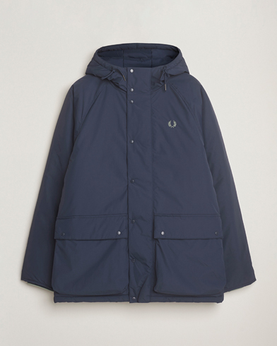 Fred Perry Stockport Padded Hooded Jacket Dark Airforce – Blu