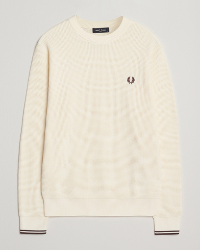 Fred Perry Waffle Stitch Jumper Ecru – Bianco