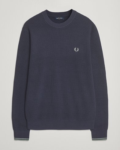 Fred Perry Waffle Stitch Jumper Dark Airforce – Blu
