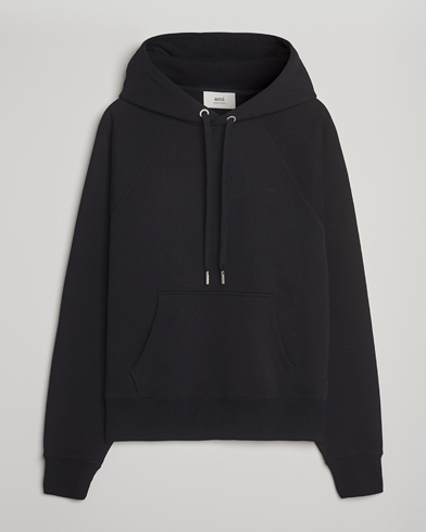 AMI Tonal Heart Logo Hoodie Black – Nero