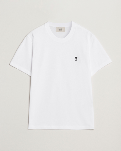 AMI Contrast Heart Logo T-Shirt White – Bianco