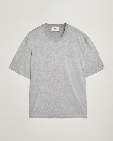AMI Signature Logo Mercerized T-Shirt Light Grey Melange – Grigio
