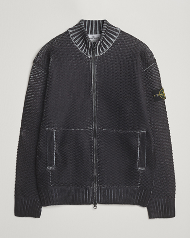 Stone Island Printed Heavy Zip Cardigan Pearl Grey – Grigio