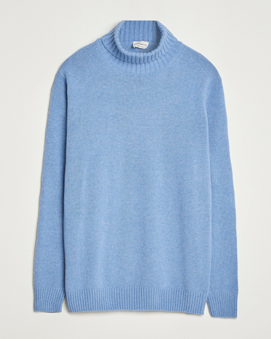 Morgano Wool/Cashmere Heavy Knit Rollneck Light Blue – Blu