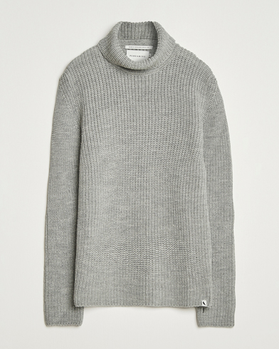 Peregrine Wilkinson Knitted Merino Rollneck Light Grey – Grigio