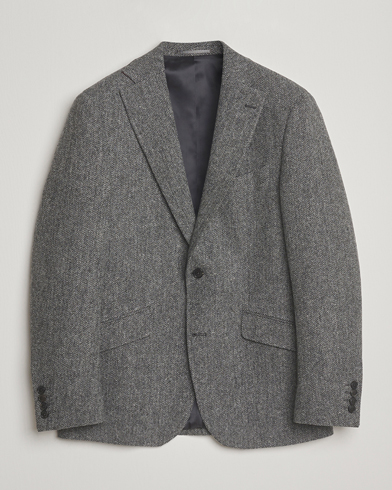 Walker Slater Edward Lambswool Herringbone Blazer Dark Grey – Grigio