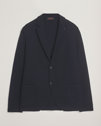 Gran Sasso Rainwool Knitted Blazer Navy – Blu