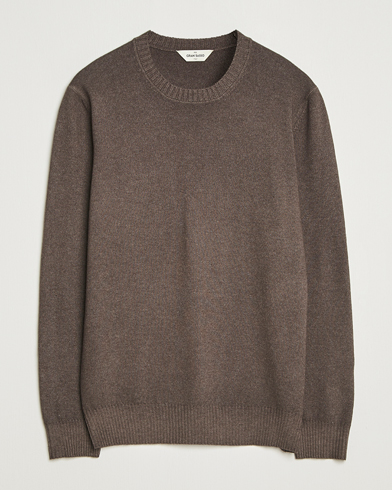 Gran Sasso Wool/Cashmere Washed Crew Neck Brown Melange – Marrone