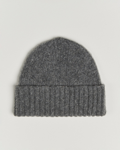 Robert Mackie Rona Ribbed Shaggy Lambswool Beanie Dark Grey – Grigio
