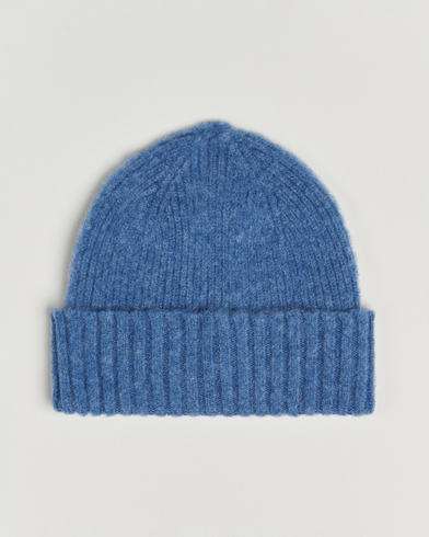 Robert Mackie Rona Ribbed Shaggy Lambswool Beanie Light Blue – Blu