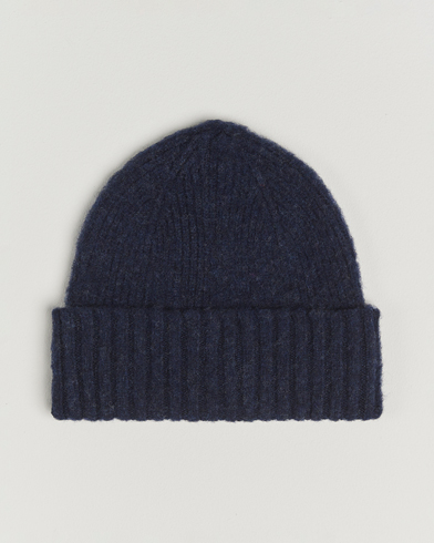 Robert Mackie Rona Ribbed Shaggy Lambswool Beanie Blue – Blu