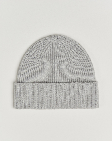 Robert Mackie Kingswell Ribbed Wool/Cashmere Beanie Light Grey – Grigio