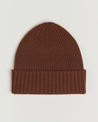 Robert Mackie Kingswell Ribbed Wool/Cashmere Beanie Brown – Marrone