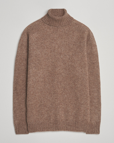 Harley Of Scotland Brushed Supersoft Lambswool Rollneck Tundra – Marrone