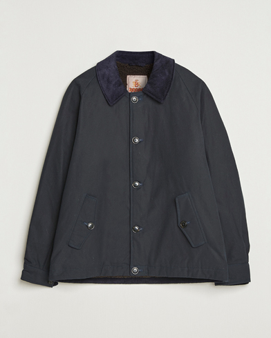 Baracuta Waxed Sherling Lined Deck Jacket Dark Navy – Blu