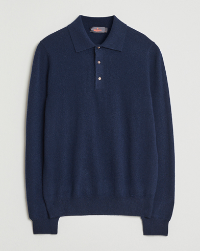 Morris Cashmere Polo Neck Navy – Blu
