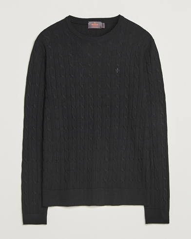 Morris Merino Cable O-Neck Black – Nero