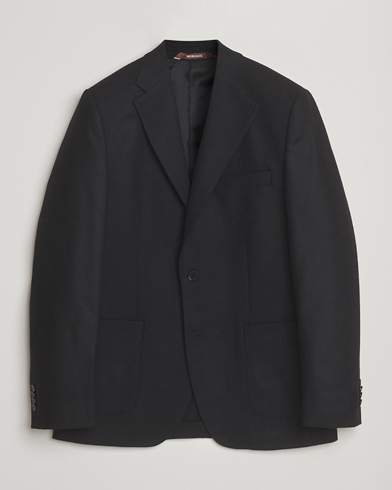 Morris Flannel Wool Blazer Black – Nero