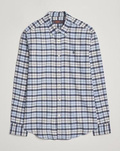 Morris Flannel Check Shirt Light Blue – Blu