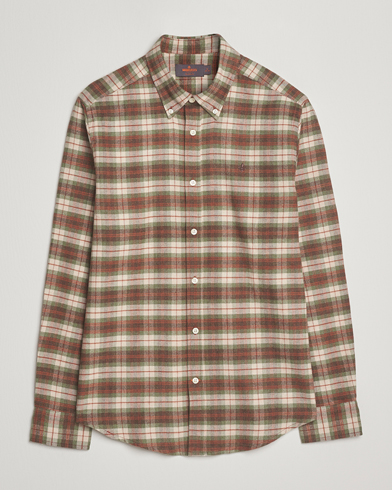 Morris Flannel Check Shirt Olive – Verde