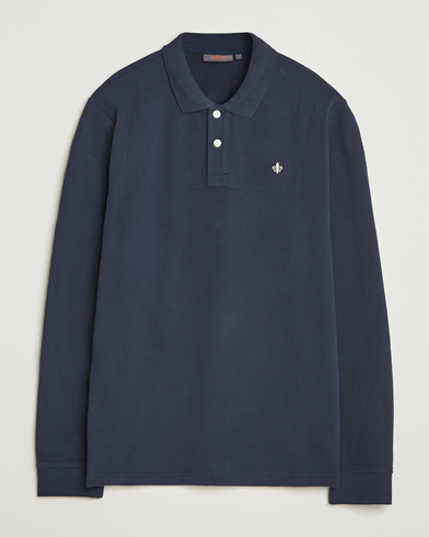 Morris Camden Long Sleeve Polo Shirt Navy – Blu