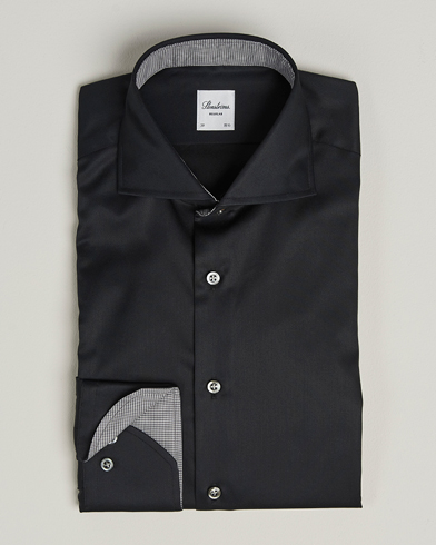 Stenströms Regular Fit Contrast Shirt Black – Nero