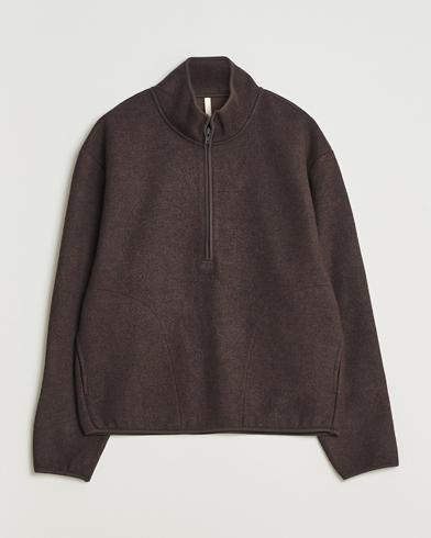 Sunflower Wool Half Zip Dark Brown – Marrone