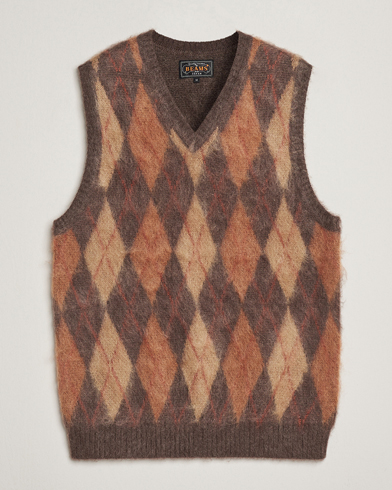 BEAMS PLUS Mohair Knit Vest Brown – Marrone