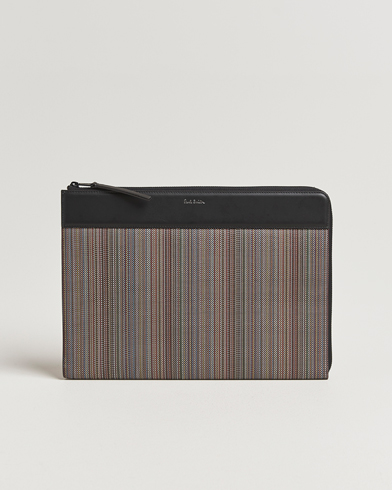 Paul Smith Nylon Stripe Document Case Black Multi – Multicolore