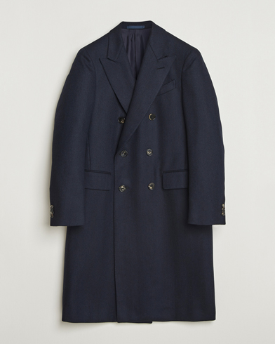 Caruso Aida Double Breasted Wool Coat Navy – Blu