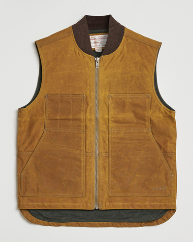Filson Tin Cloth Insulated Work Vest Dark Tan – Marrone