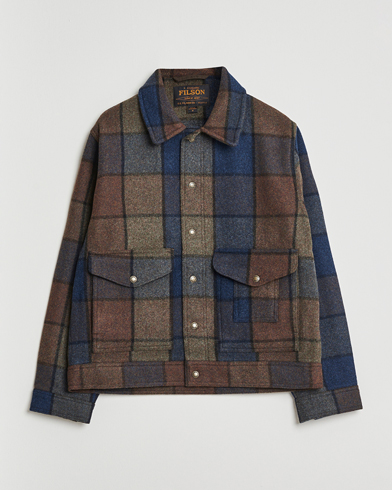 Filson Mackinaw Checked Wool Work Jacket Blue/Brown – Marrone