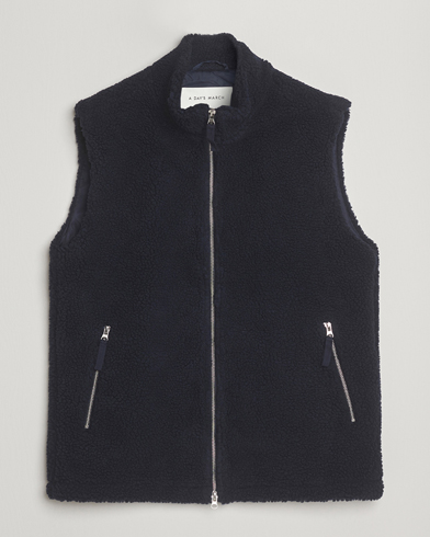 A Day's March Ajo Pile Vest Navy – Blu