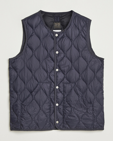 TAION Military Crew Neck Down Vest Navy – Blu