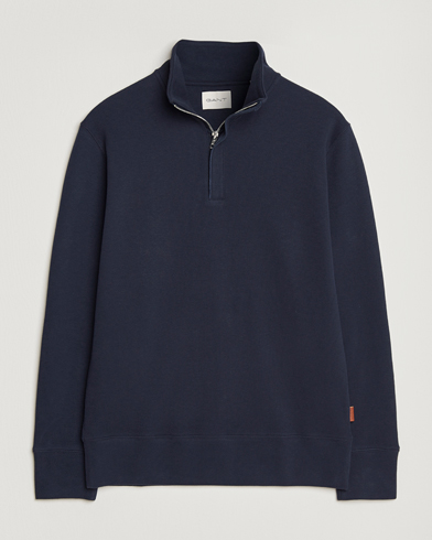 GANT Light Sacker Rib Half Zip Evening Blue – Blu