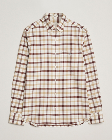 Gant Regular Fit Oxford Checked Shirt Mahogany Brown – Marrone